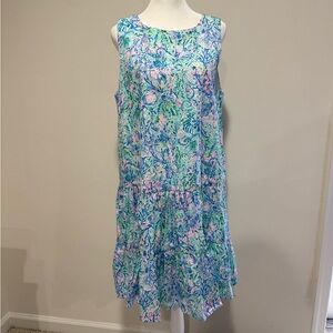 NWT Lilly Pulitzer Trina dress in Surf Blue Soleil size L